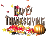 Happy Thanksgiving Red Yellow Falling Leaves Pumpkin animation