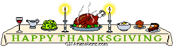 thanksgiving dinner table candles turkey animation