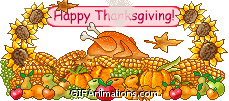 happy thanksgiving falling leaves sunflower corn apple pumpkin animation