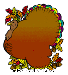 large turkey with happy thanksgiving inscribed animation