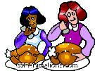 Women preparing turkeys for thanksgiving animation