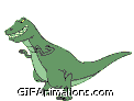 green dinosaur walking left