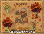 happy thanksgiving poster fall pumpkin scarecrow animation