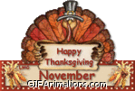 Sparkly Happy Thanksgiving Sign with Corn and Turkey animation