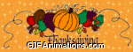 orange background thanksgiving  pumpkin grapes animation
