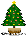 Christmas Tree with Yellow Star, Blinking Lights and brown stand