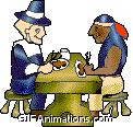 indian pilgrim sharing thanksgiving animation