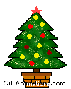 Christmas Tree with Red Star, Blinking Lights and brown stand