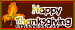 happy thanksgiving red border leaf animation