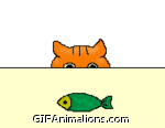 cat finds and eats fish